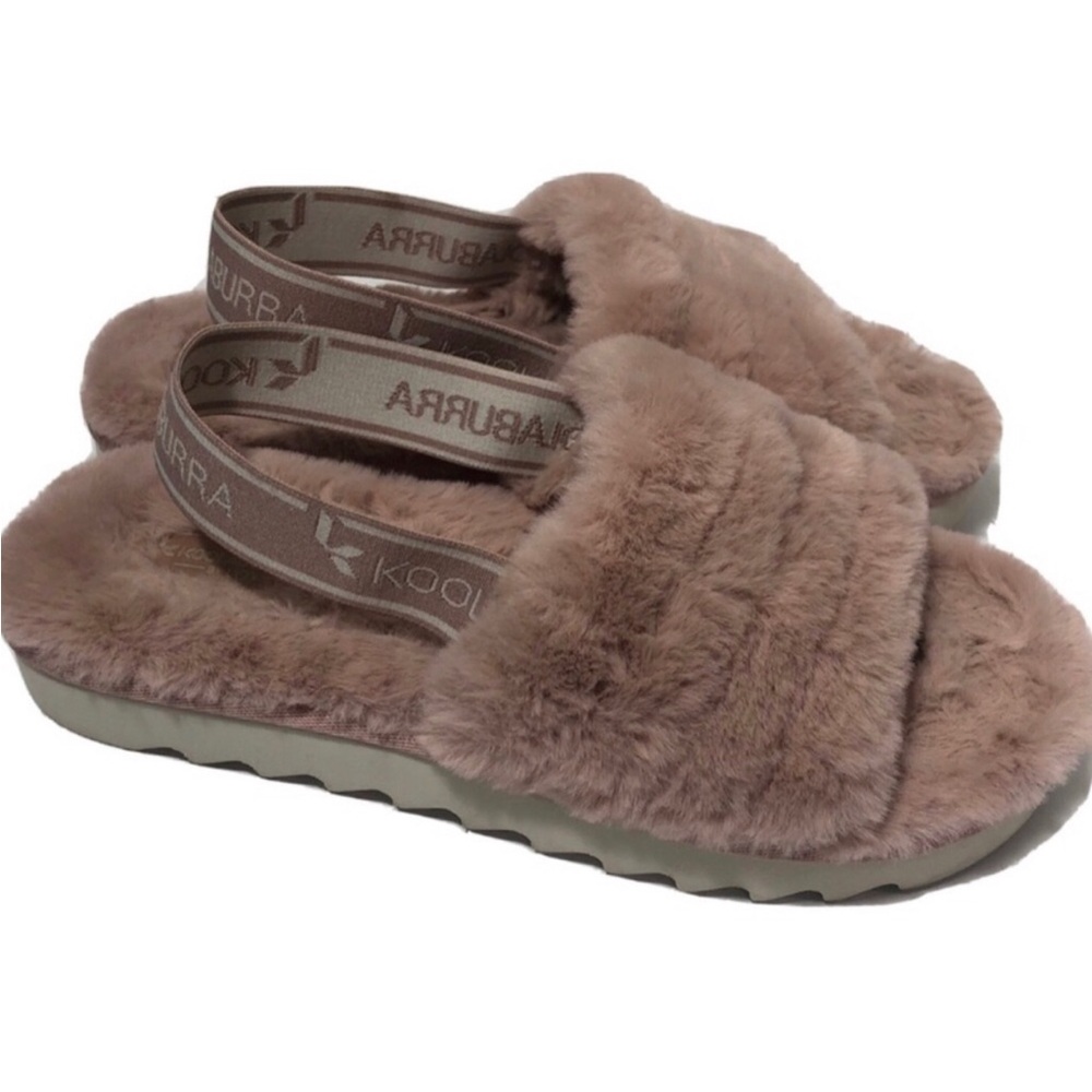 Koolaburra by Ugg Girls Fur Sling Back Slide Sandals. Size 4.